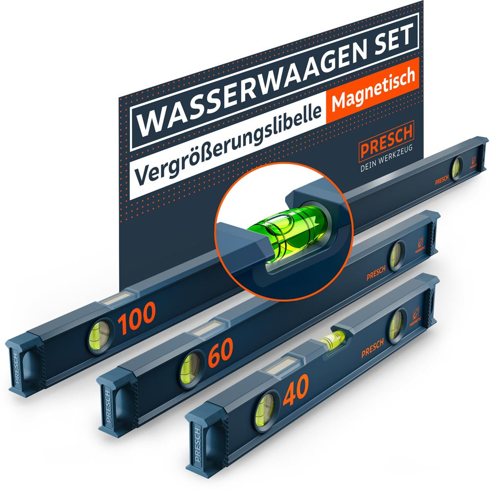 Wasserwaagen Set 3tlg. magnetisch