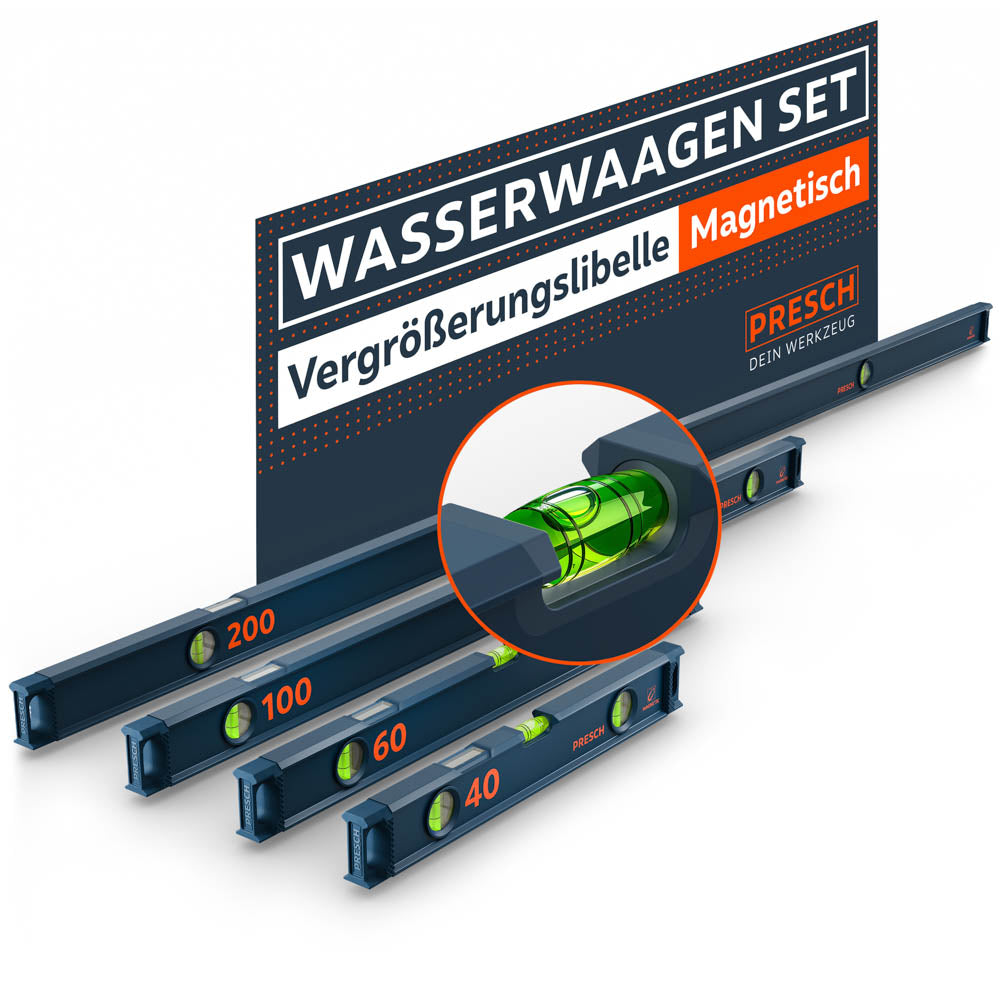 Wasserwaagen Set 4tlg. magnetisch