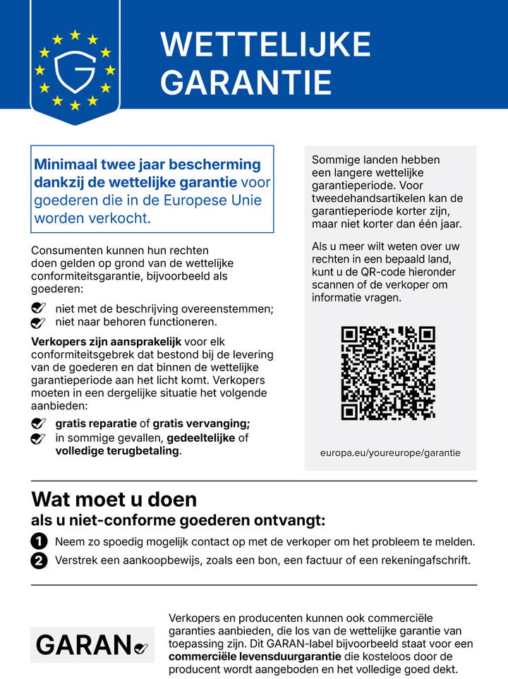 Officiële EU-kennisgeving over de wettelijke garantie