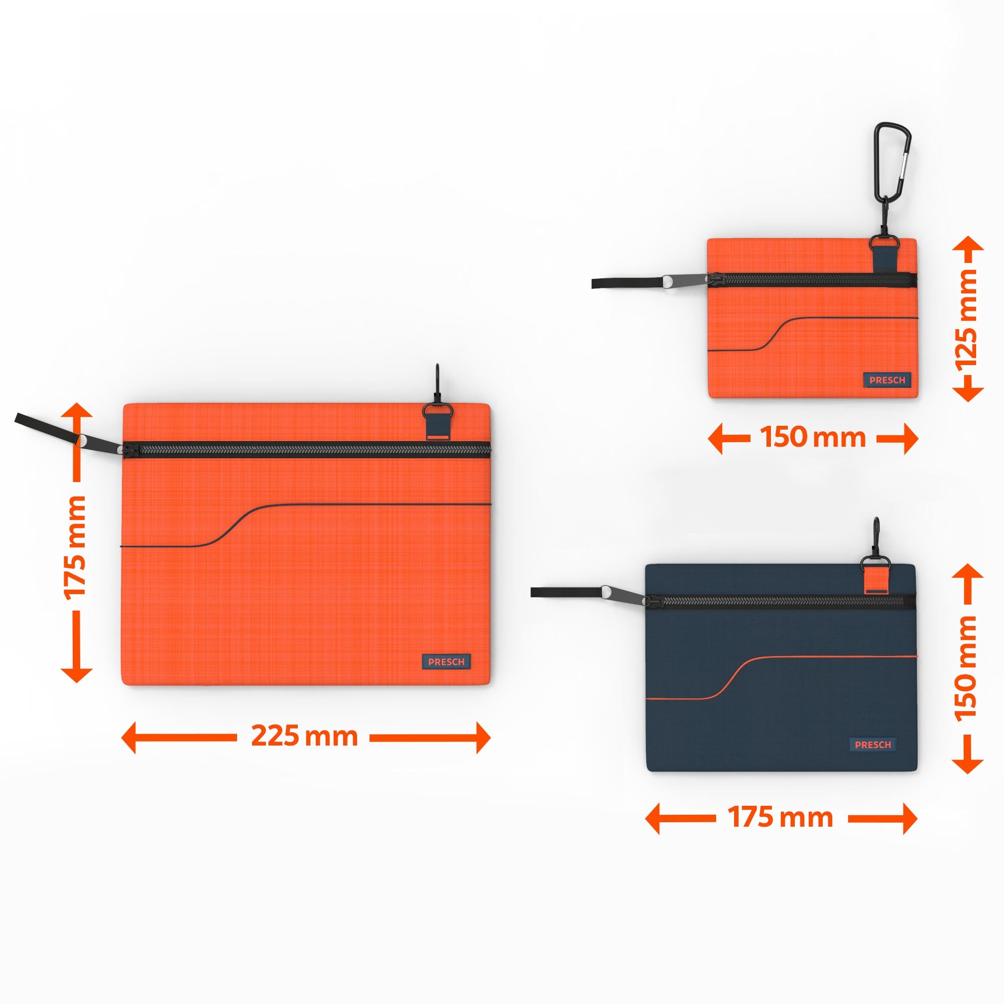 Kleinteiltaschen Set 3tlg. mit Karabiner