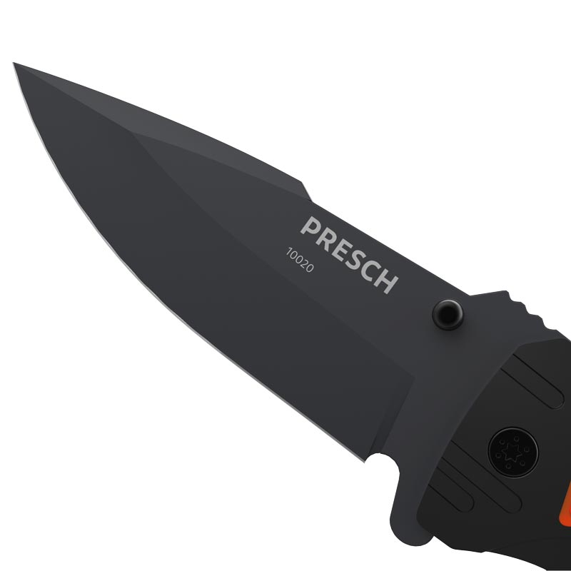 PRESCH Rettungsmesser Modell 10020 mit scharfer Klinge und ergonomischem Griff, Notfallmesser, Sicherheitsmesser
