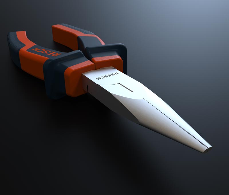 Pince à bec effilé PRESCH 160mm en acier à outils de haute qualité avec poignée ergonomique, pince longue et pince de préhension.