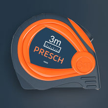 PRESCH Maßband 3 Meter in Orange und Grau, Rollmaßband und Zollstock Alternative.
