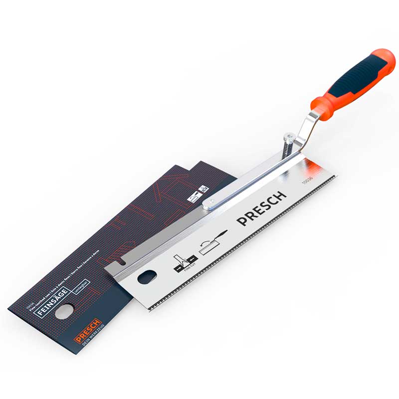 Fuchszage van Presch met ergonomische handgreep en nauwkeurig zaagblad voor fijn zaagwerk.