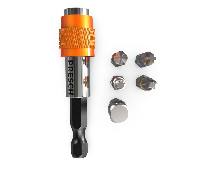 Jeu de forets PRESCH 32 pièces avec différents embouts et porte-embouts à changement rapide, accessoires d'outils et embouts de tournevis.