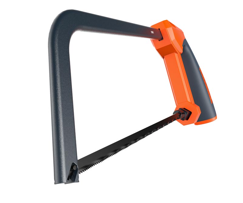 Scie à archet PRESCH 150mm pour métal et bois, scie à main avec poignée robuste et lame de scie interchangeable