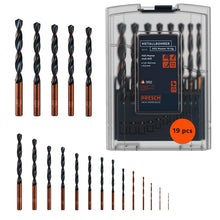 Presch Metallbohrer-Set mit 19 Teilen, Präzisionsbohrer in Kunststoffbox, Spiralbohrer für Metallbearbeitung.