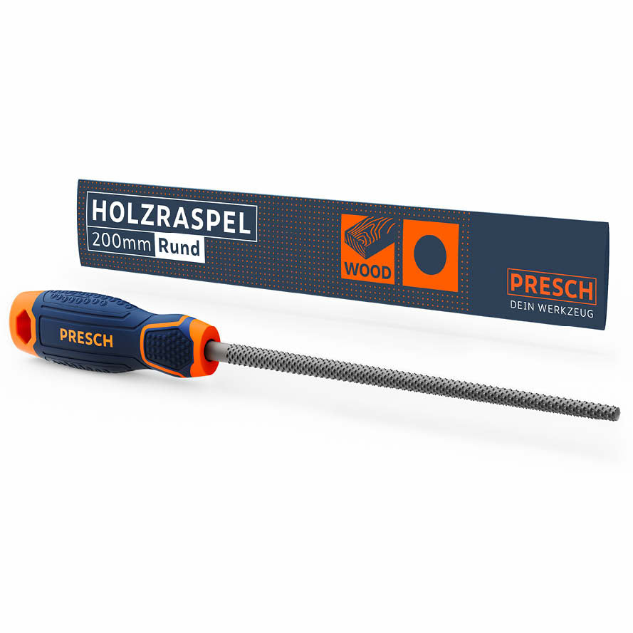 Runde Holzraspel von Presch, Feile für Holzbearbeitung, 200mm Feilenwerkzeug