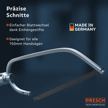 Houtzaagblad van PRESCH voor nauwkeurig zaagwerk, geschikt voor 150mm handzagen, hoge kwaliteit, made in Germany