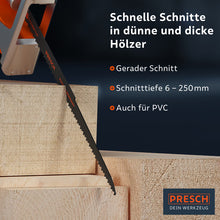 PRESCH Säbelsägeblatt 280mm für Holz, extra langes Sägeblatt für schnelle Schnitte in Holz, geeignet für Holzbearbeitungswerkzeuge