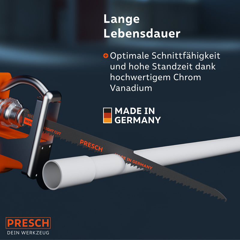 Presch Säbelsägeblatt für Holz, 280mm extra lang, robust und langlebig mit spezieller Zahnung für präzise Schnitte