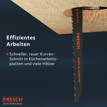 PRESCH Reciprozaagblad voor hout met 130 mm lengte voor efficiënte curvezagen, inclusief alternatieve zaagbladopties voor verschillende houtsoorten