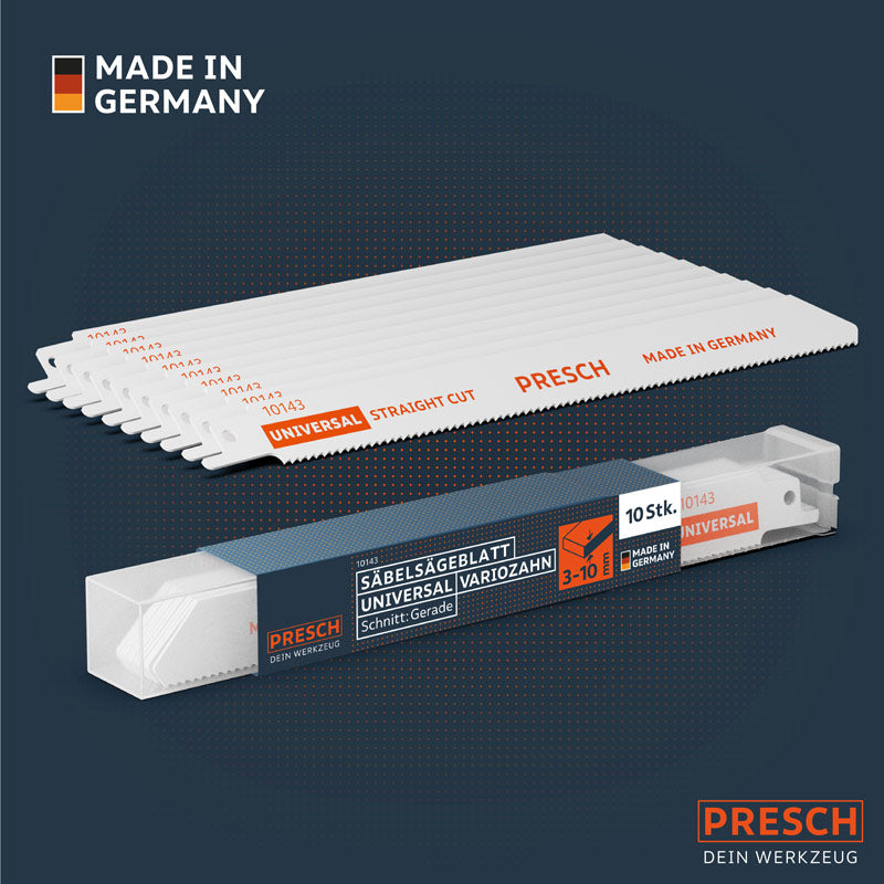PRESCH Reciprocating zaagbladen universeel voor metaal en hout, 210mm Cutter mes met variabele vertanding