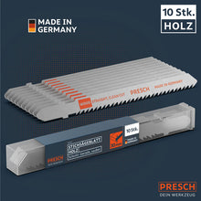 Lames de scie sauteuse PRESCH pour bois avec coupe précise et accessoires de sciage en emballage