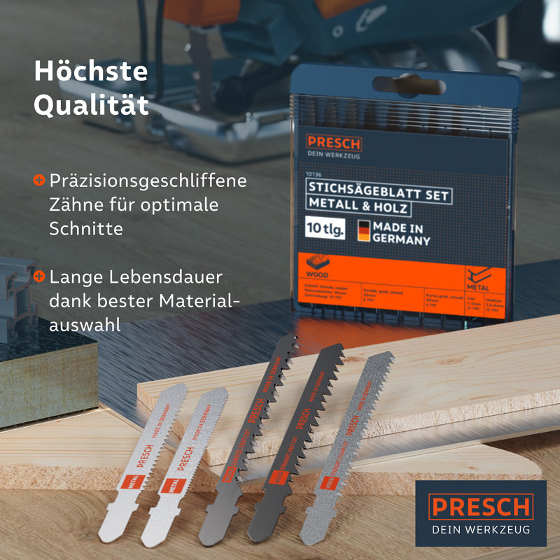 HILTI Stichsägeblätter Set – 10-teilig In Hilti-Box – Für Holz, Metall & Kunststoff – T-Wellen-Aufnahme