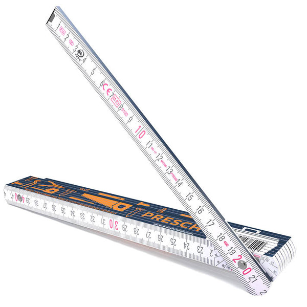 5 Stück Meterstab 2 Meter Weiß - Bruchsicher & Leicht Ablesbar