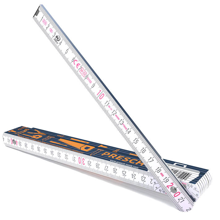 PRESCH Zollstock 2m in Orange, Maßstab, Gliedermaßstab.
