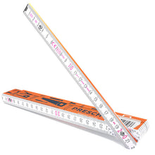 PRESCH Zollstock 2m in Orange, geöffnetes Messwerkzeug, Maßstab und Klappmeter